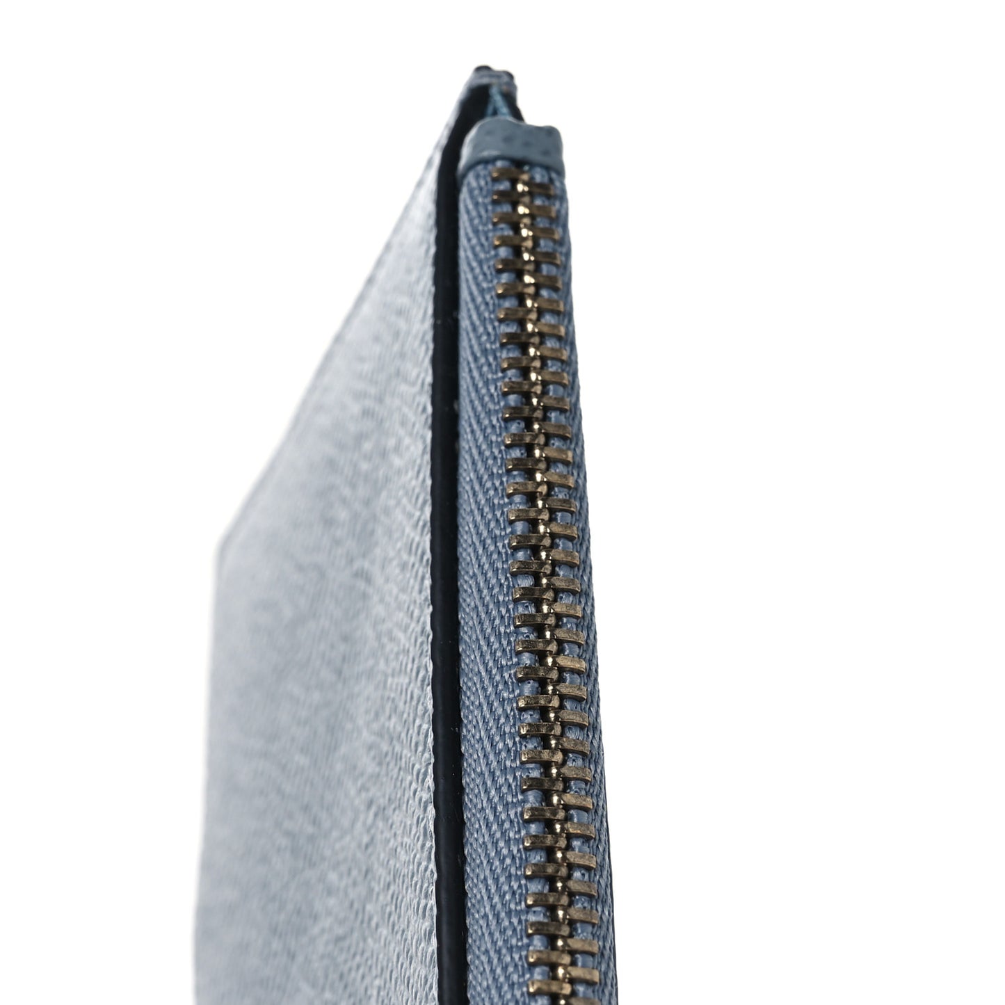 Grained Calfskin Saddle Chain Wallet Pouch Cloud Blue