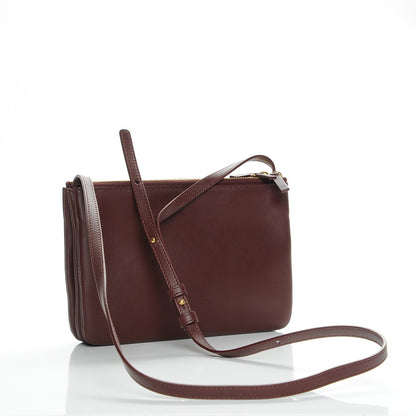 Celine Smooth Lambskin Small Trio Crossbody Bag Burgundy 4 of 7