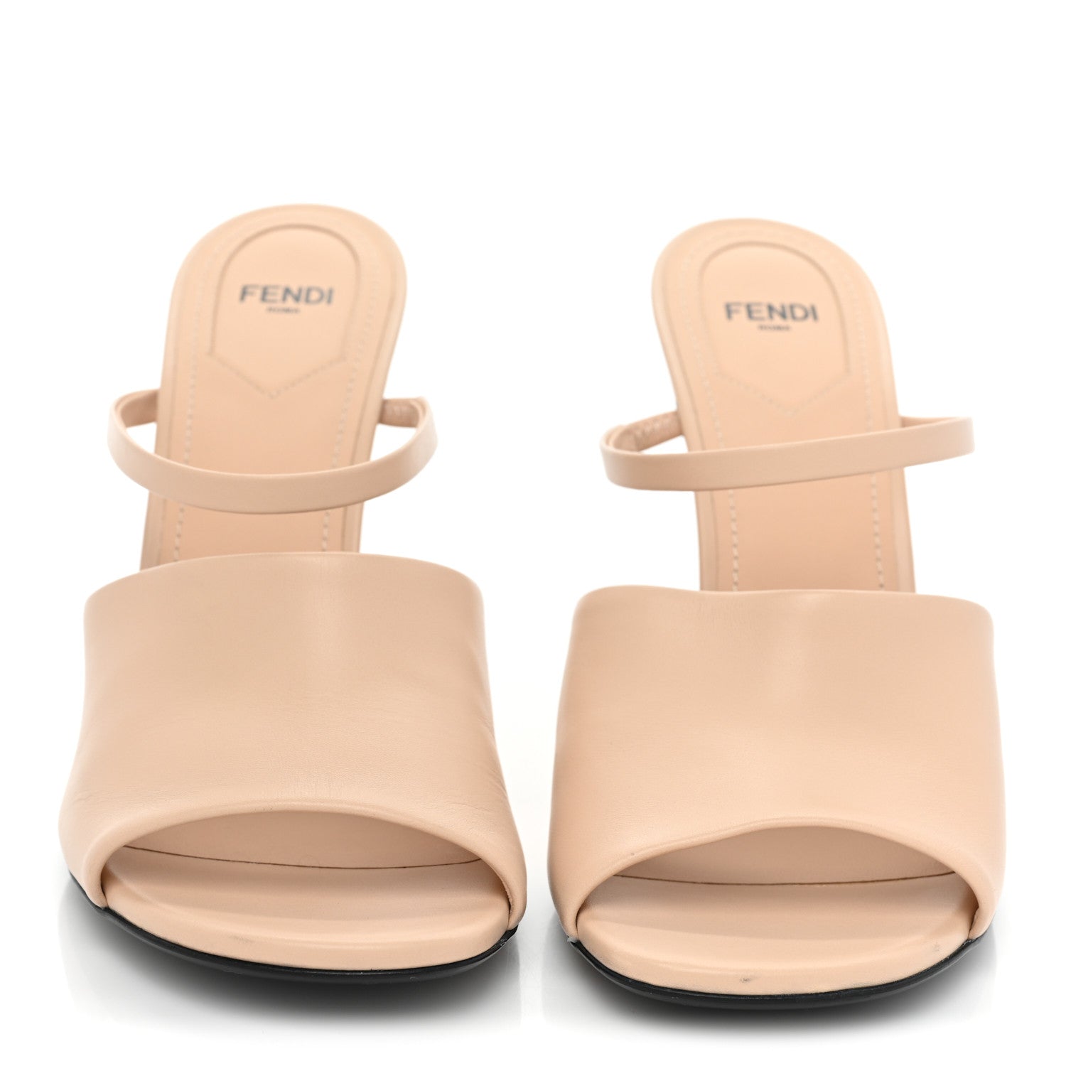 Fendi Calfskin Fendi First 95mm Slide Sandals 39.5 Poudre 2 of 8