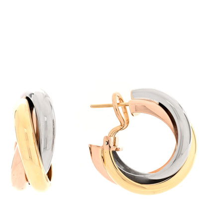 Cartier 18K Pink Yellow White Gold Small Trinity Earrings 1 of 4