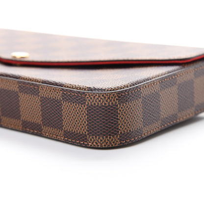 Louis Vuitton Damier Ebene Pochette Felicie Chain Wallet 6 of 10