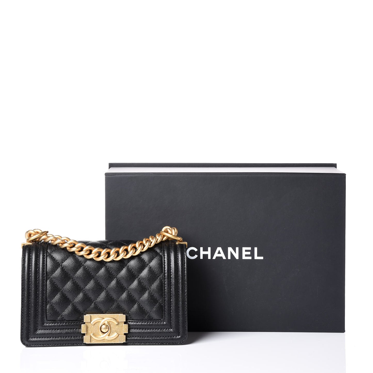 Caviar Quilted Small Boy Flap Black