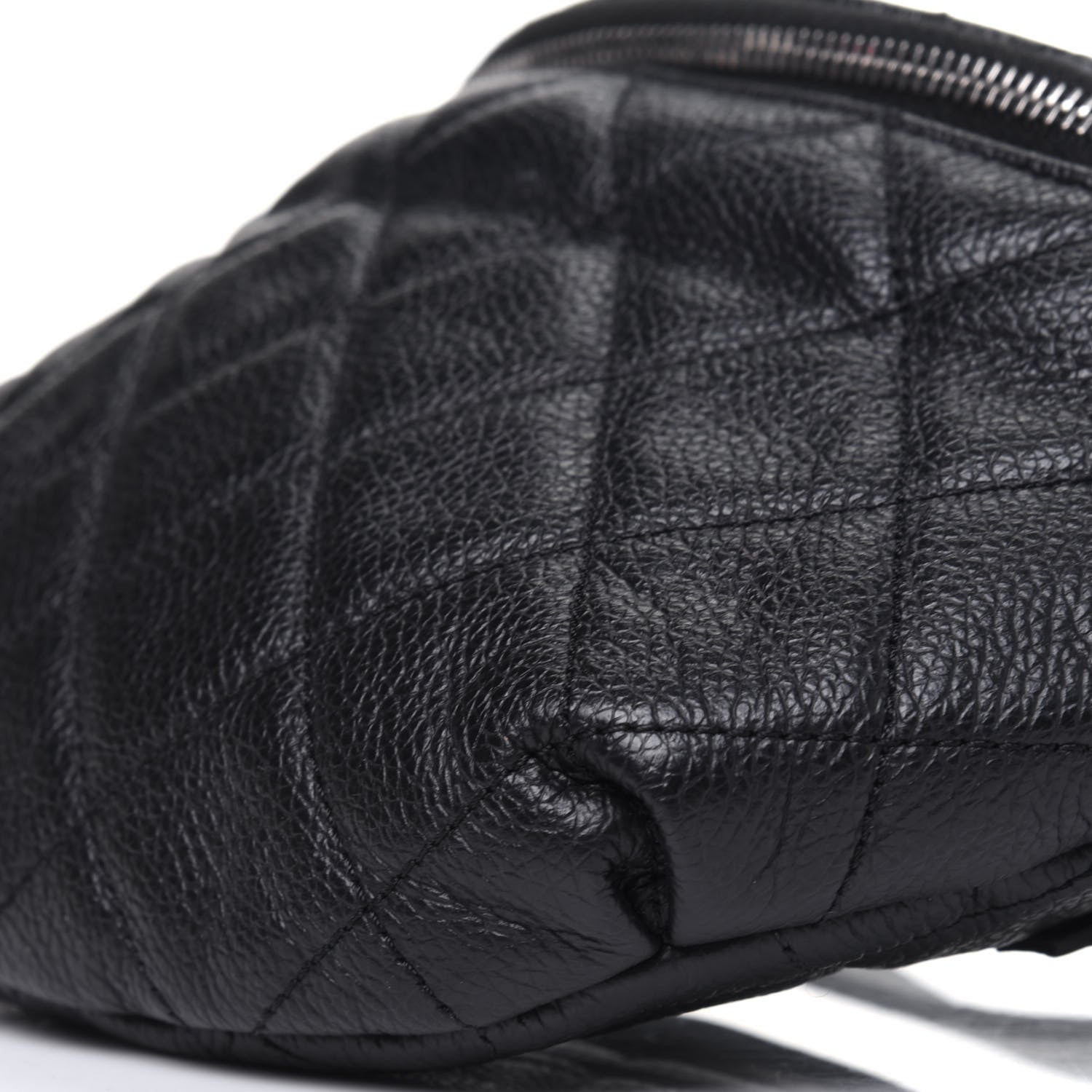 Chanel Grained Calfskin Quilted Waist Belt Bag Black 11 of 14