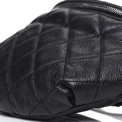 Chanel Grained Calfskin Quilted Waist Belt Bag Black 11 of 14