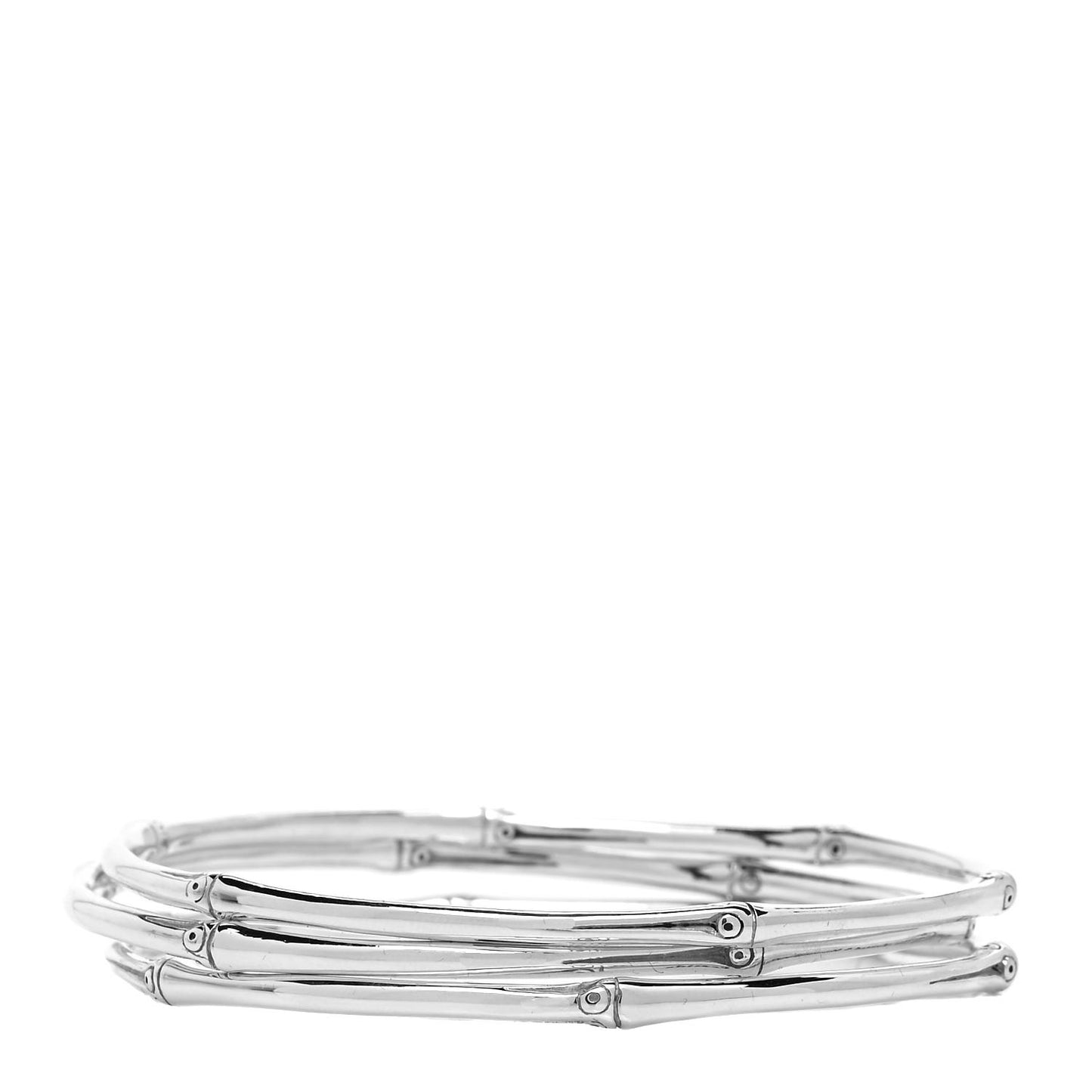 Sterling Silver Bamboo Bangle Bracelet Set of 3