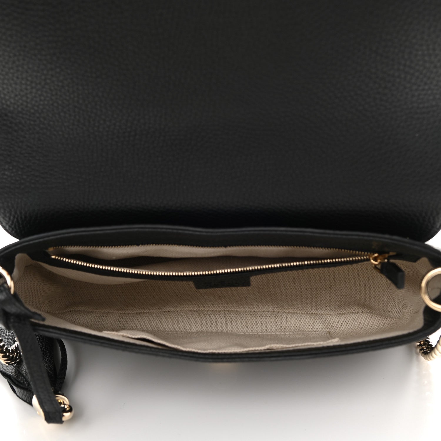 Gucci Pebbled Calfskin Medium Soho Flap Crossbody Black 5 of 11