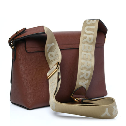 Burberry Calfskin Vintage Check Note Crossbody Bag Tan 3 of 8