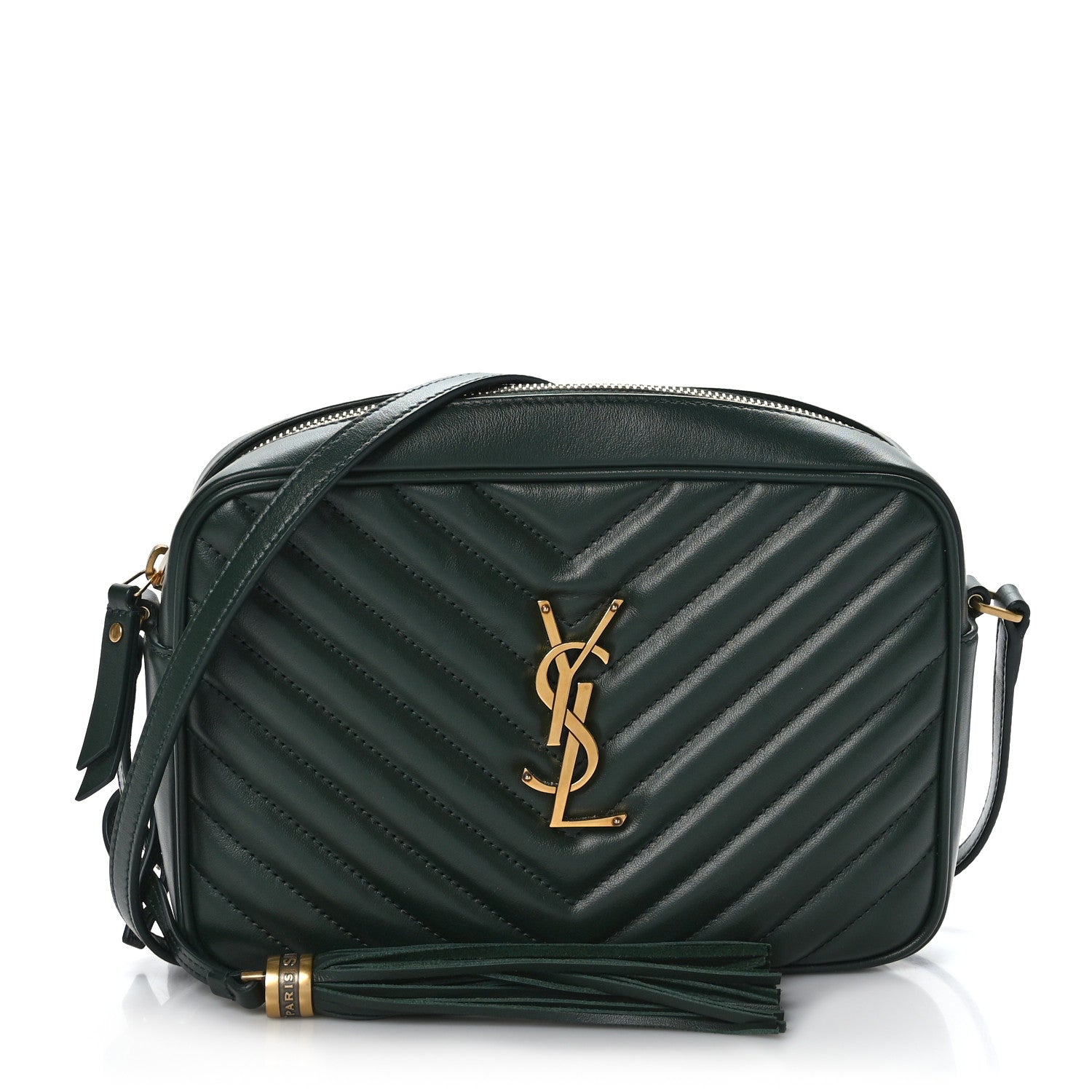 Saint Laurent Calfskin Matelasse Monogram Lou Camera Bag Military Green 1 of 9