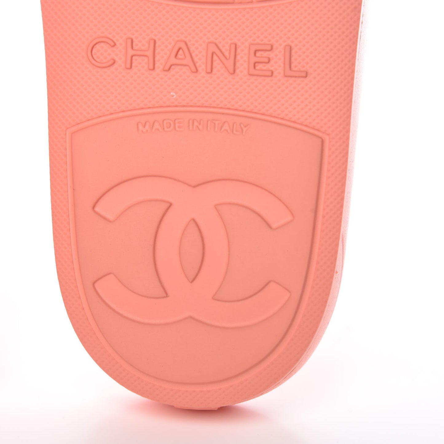 Rubber CC Flat Slide Sandals 35 Orange Pink