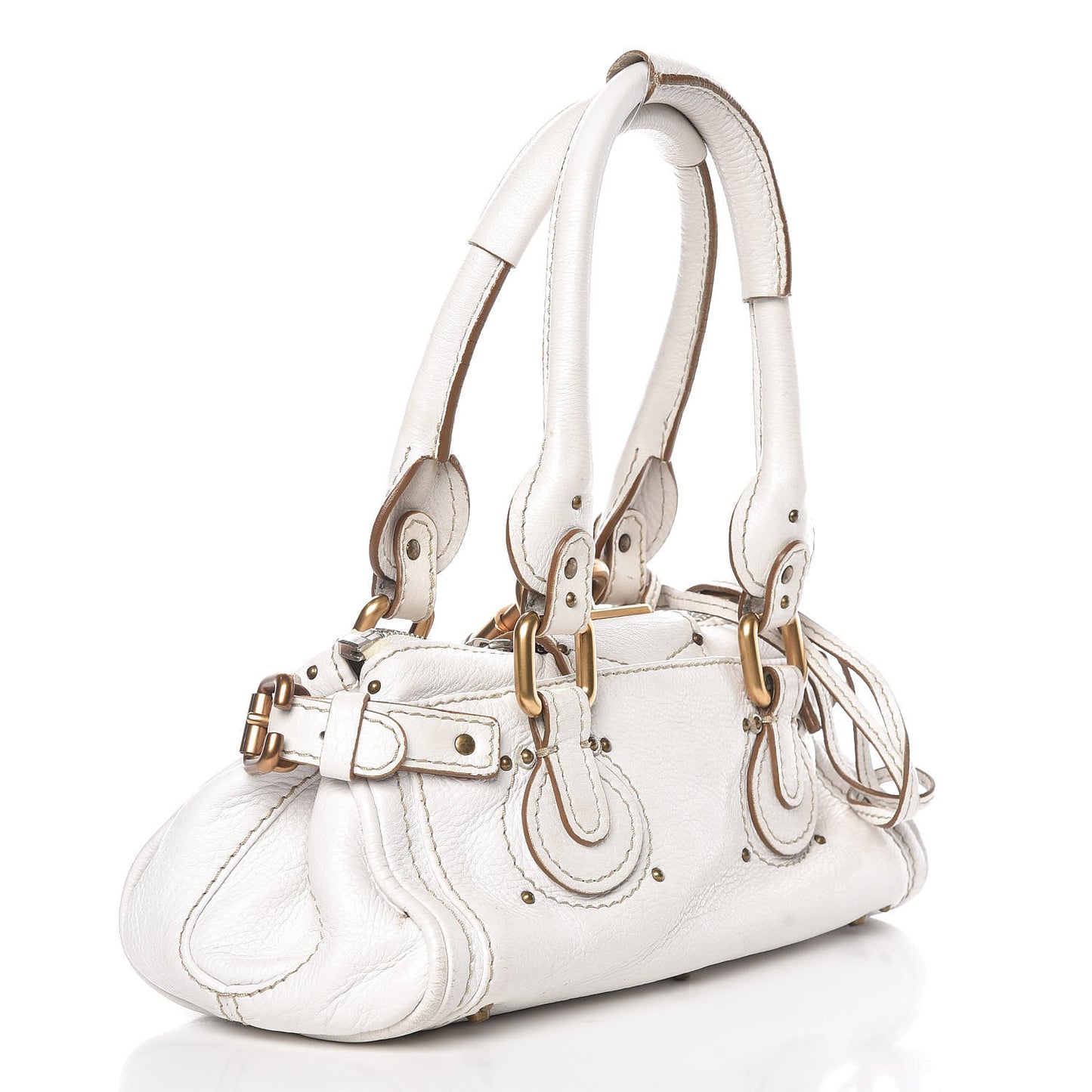 Calfskin Small Paddington Satchel White