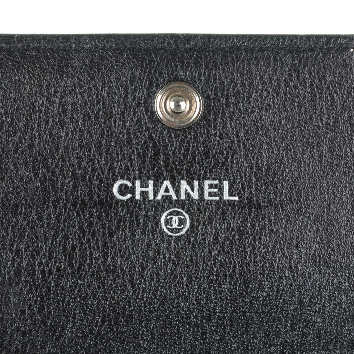 Chanel Metallic Calfskin Perforated Quilted Card Holder Grey 6 of 8
