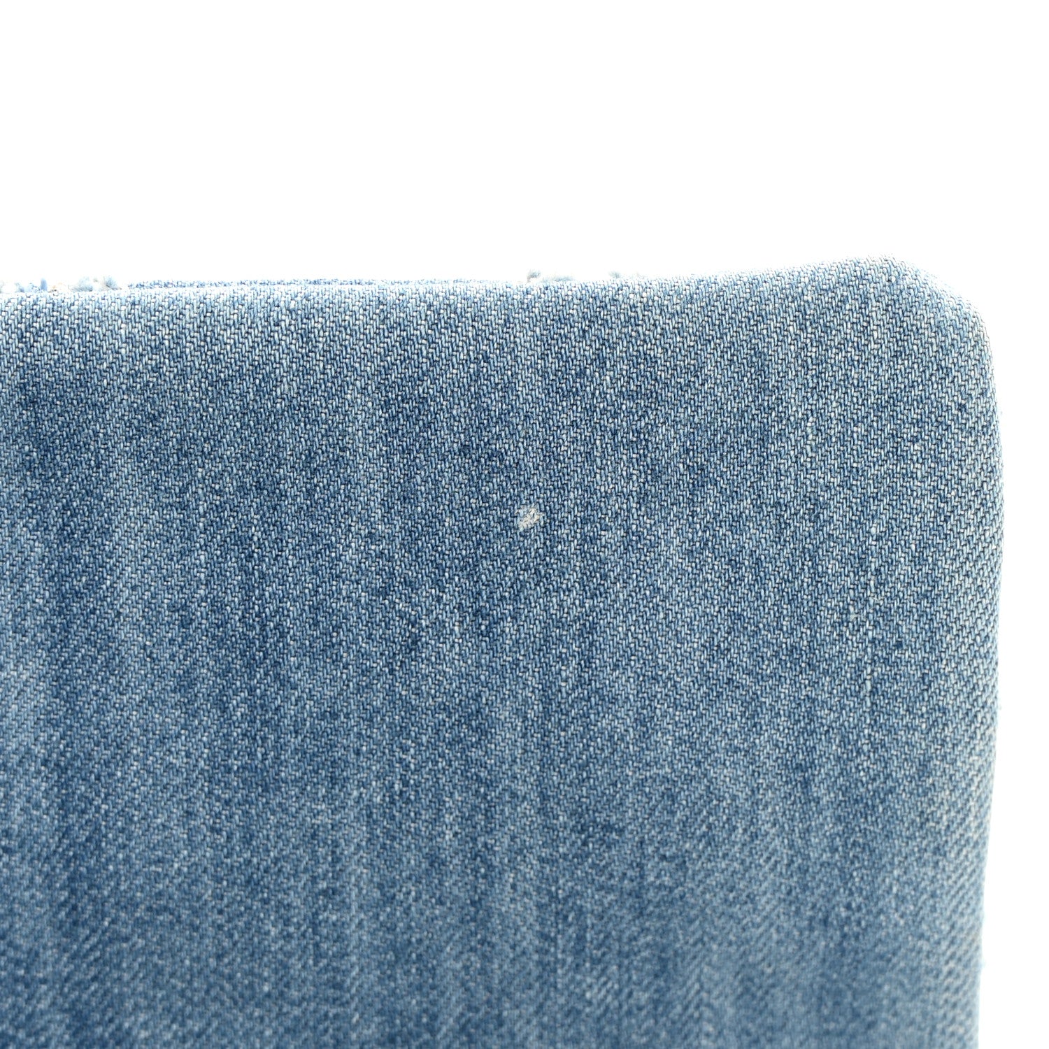 Chanel Frayed Denim Quilted Large Blue Chip Flap Blue 13 of 13