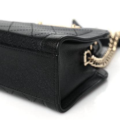 Chanel Grained Calfskin Stitched Mini Label Click Shopper Tote Black 10 of 10