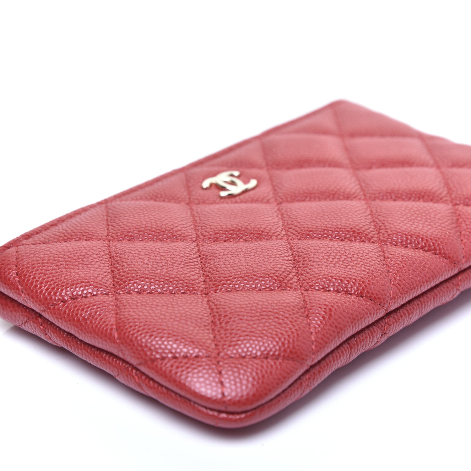 Chanel Caviar Quilted Small Cosmetic Case Red 6 of 11