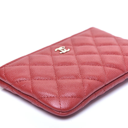 Chanel Caviar Quilted Small Cosmetic Case Red 6 of 11