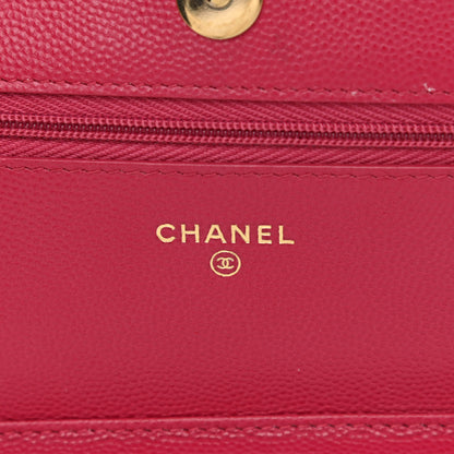 Chanel Caviar Quilted Wallet On Chain WOC Dark Pink 6 of 13