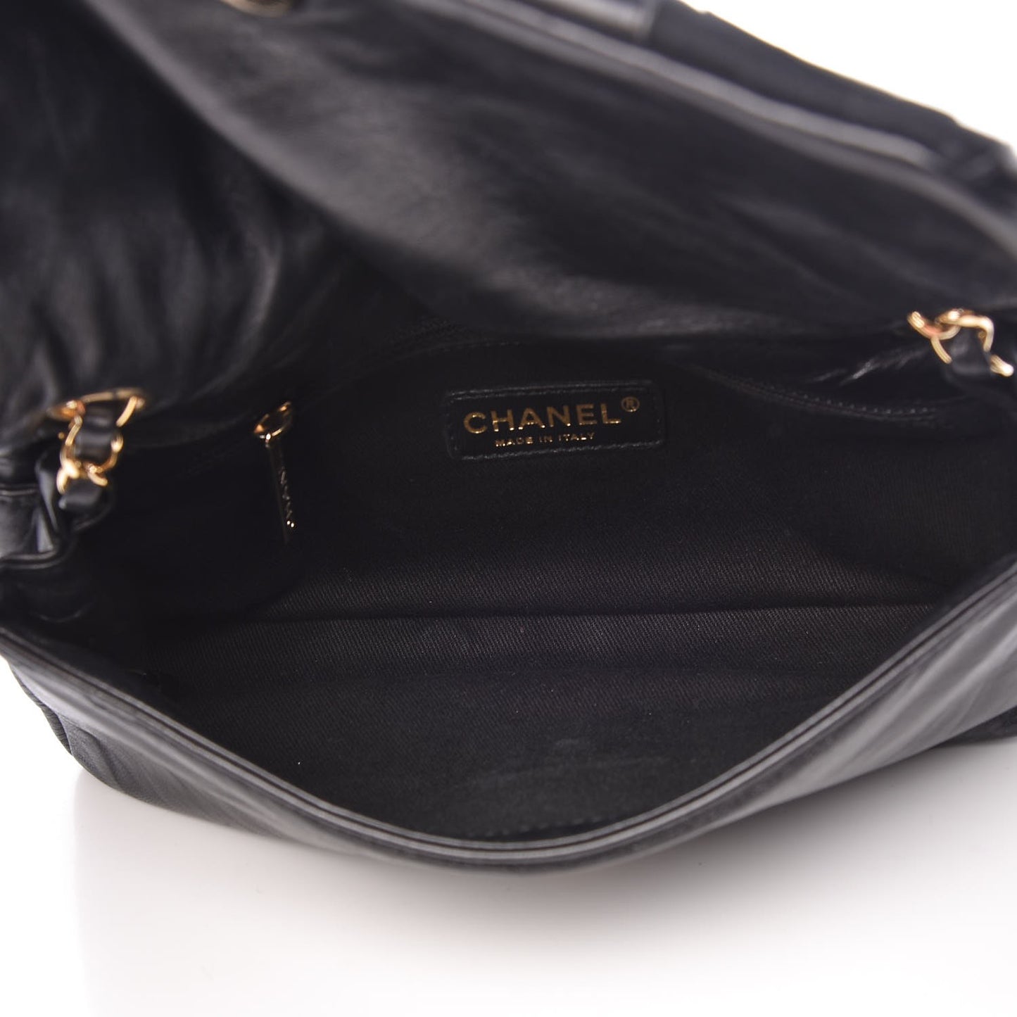 Lambskin Jersey Scales Flap Black