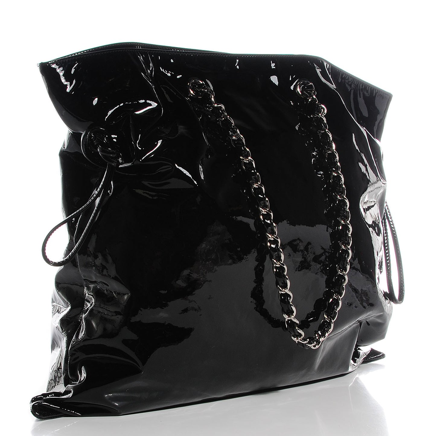 Patent Bonbons Shopper Tote Black