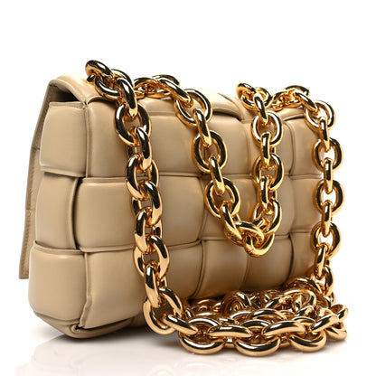 Bottega Veneta Lambskin Maxi Intreccio Padded Chain Cassette Crossbody Bag Porridge 3 of 7