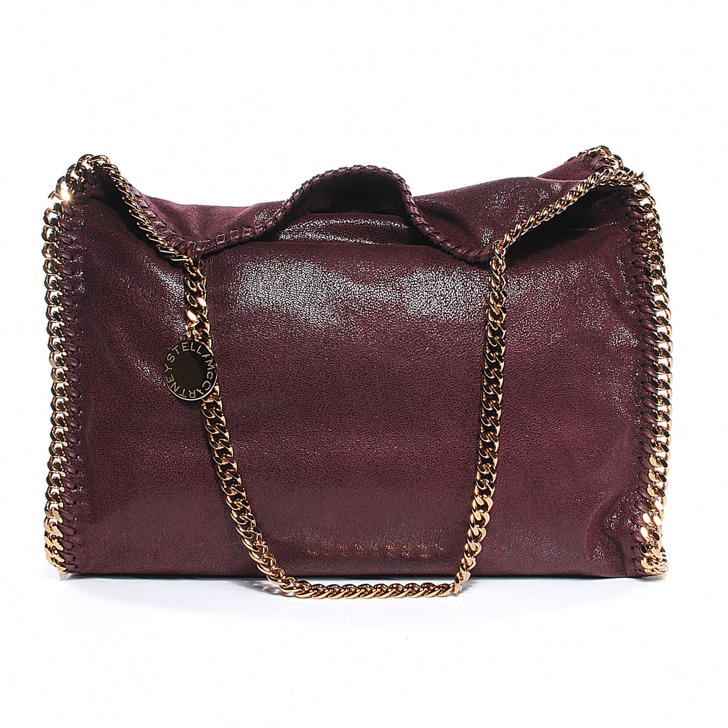 Faux Leather Shaggy Deer Falabella Small Plum