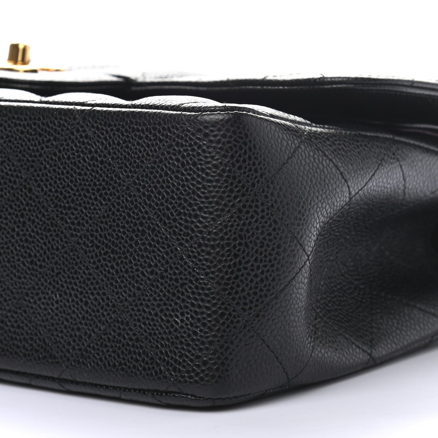 Caviar Quilted Jumbo Double Flap Black