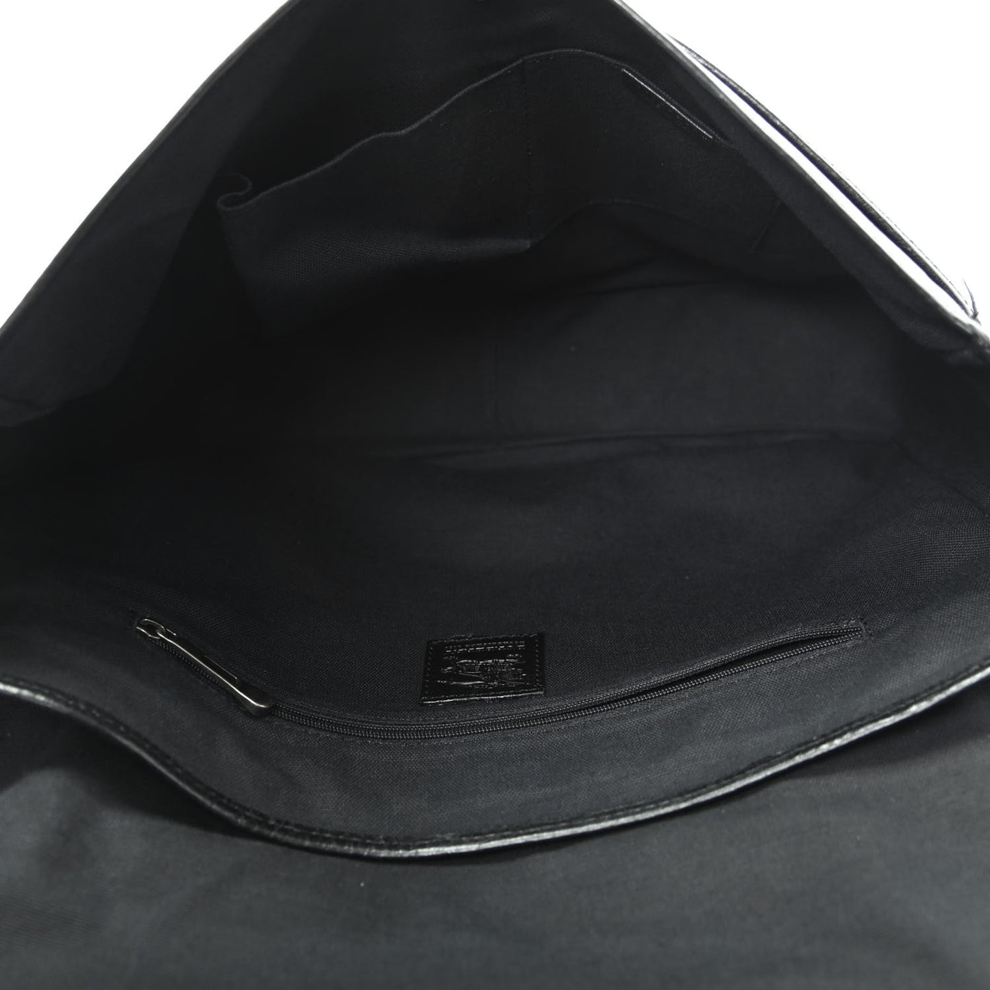 Grainy Calfskin Messenger Bag Black