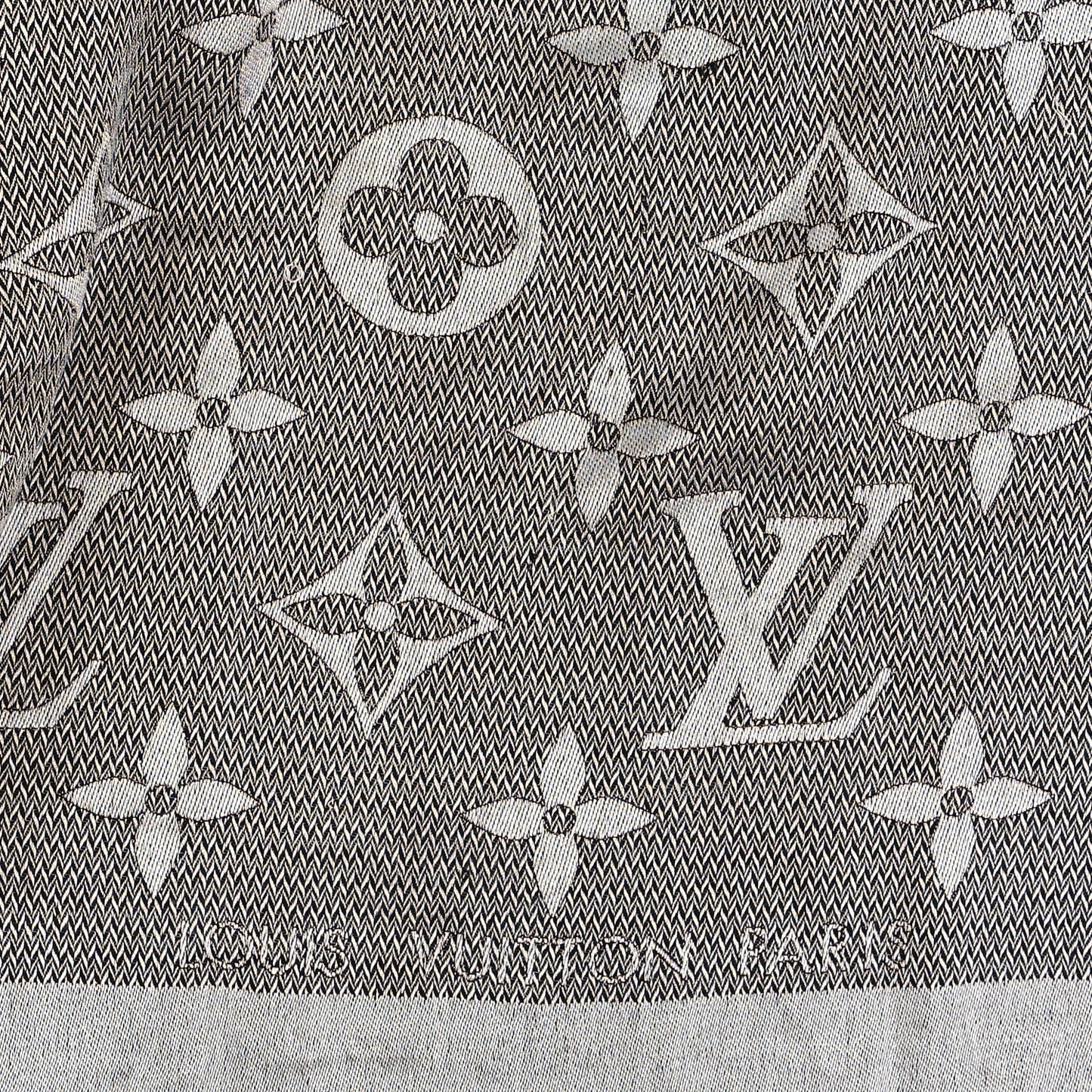 Silk Wool Beyond Monogram Shawl Silver