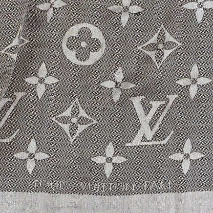 Louis Vuitton Silk Wool Beyond Monogram Shawl Silver 2 of 3