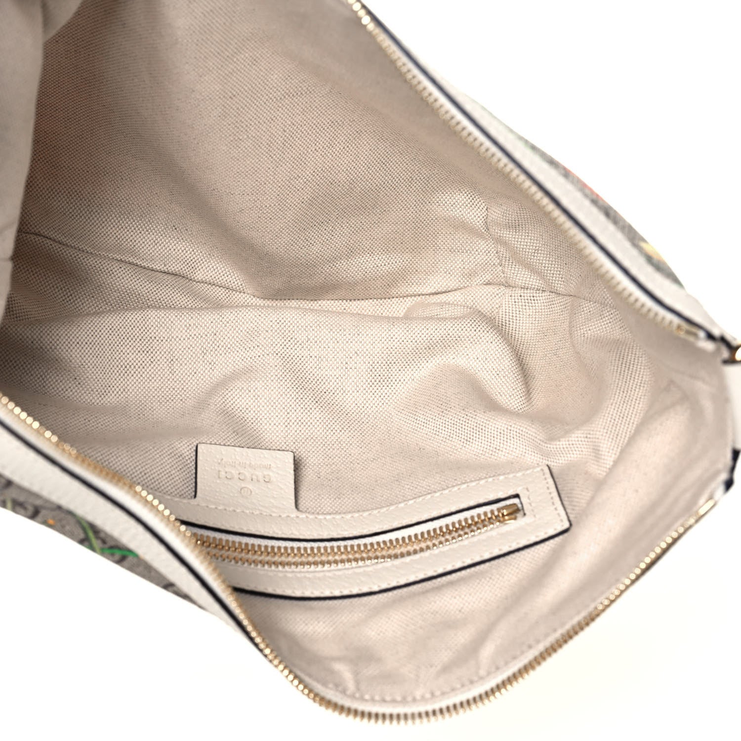 Gucci GG Supreme Monogram Flora Web Small Ophidia Half Moon Hobo White 5 of 14