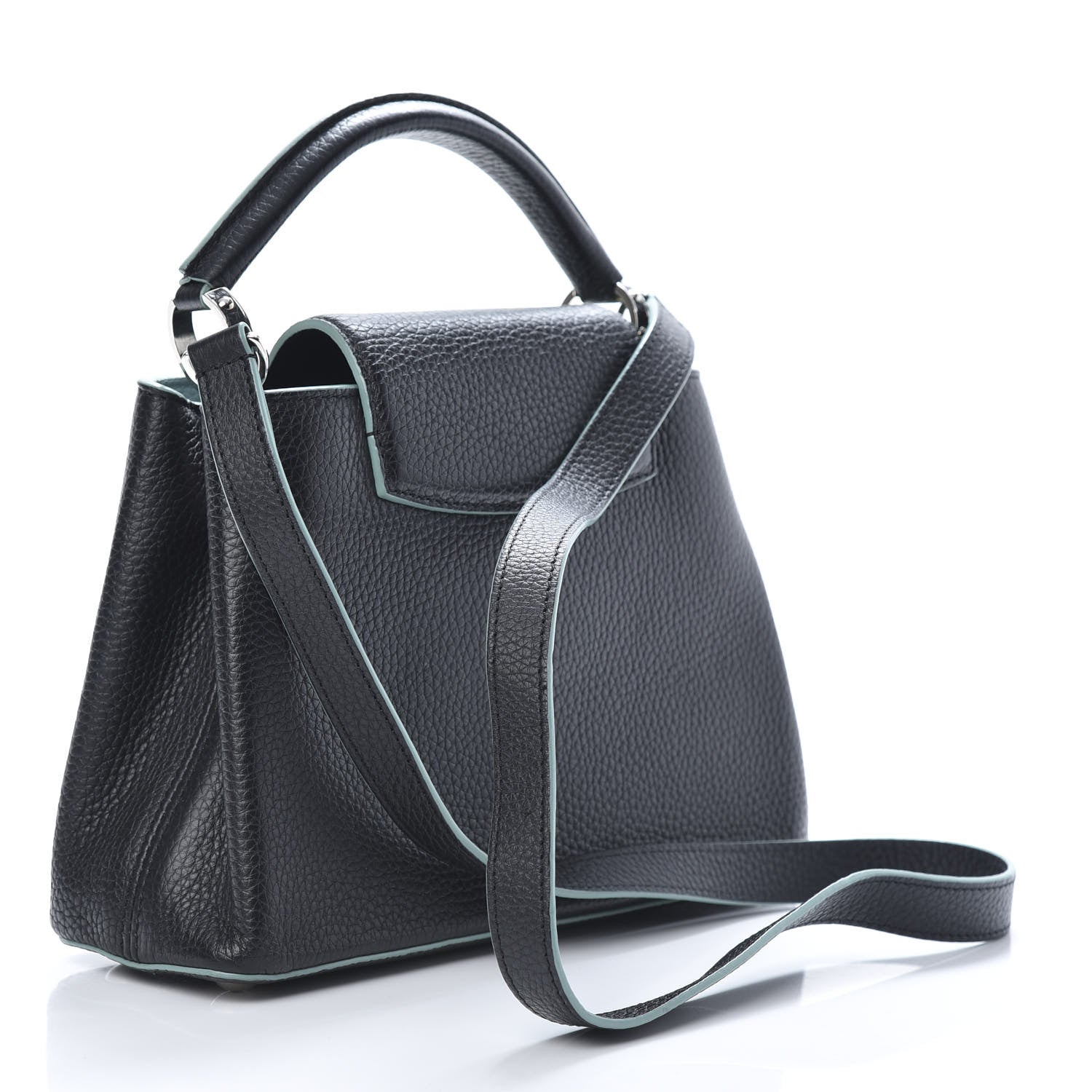 Louis Vuitton Taurillon Capucines BB Black Turquoise 3 of 10