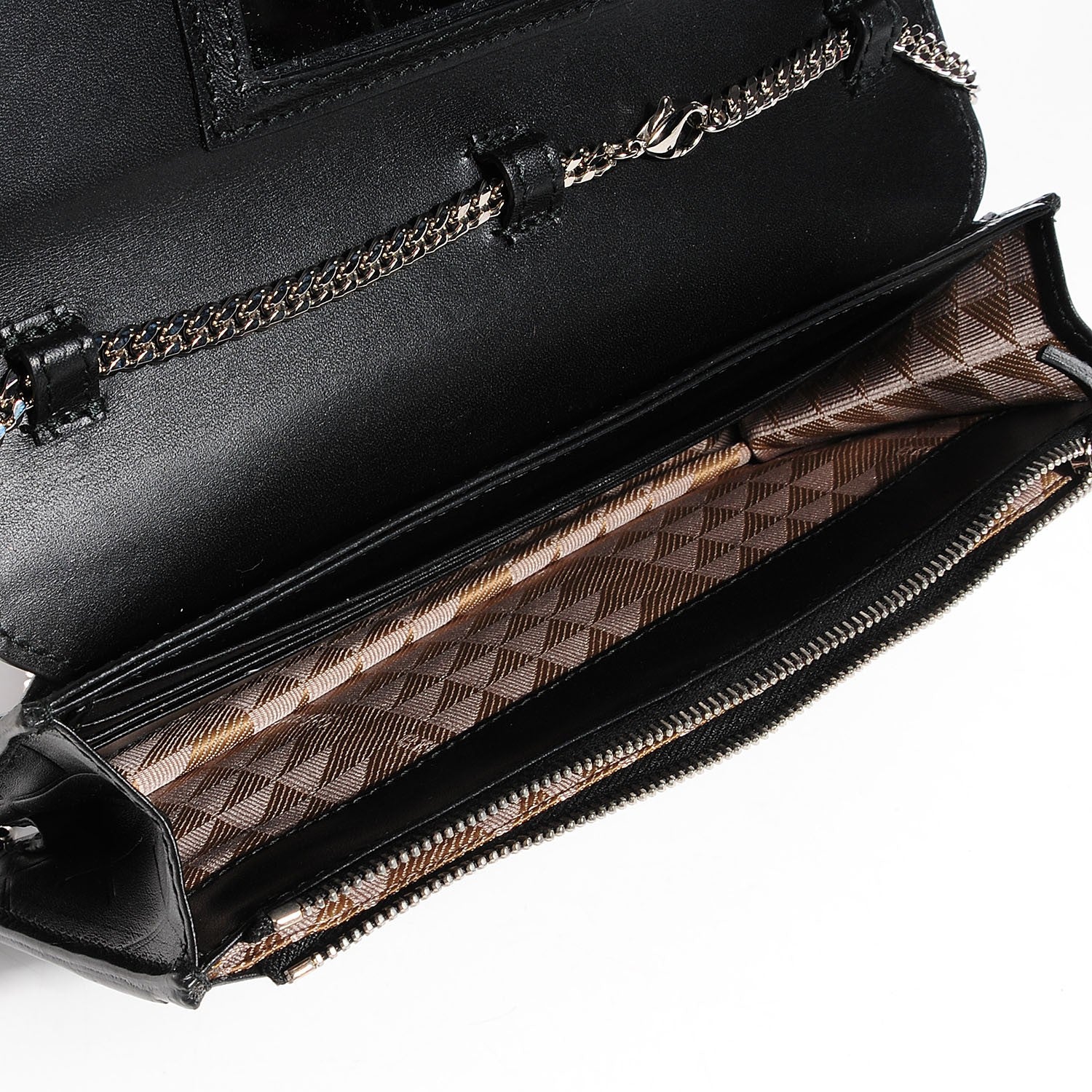 Proenza Schouler Calfskin Embossed Crosshatch PS11 Chain Wallet Black 5 of 7