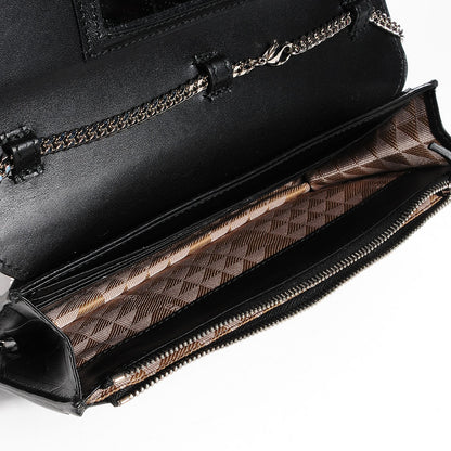 Proenza Schouler Calfskin Embossed Crosshatch PS11 Chain Wallet Black 5 of 7
