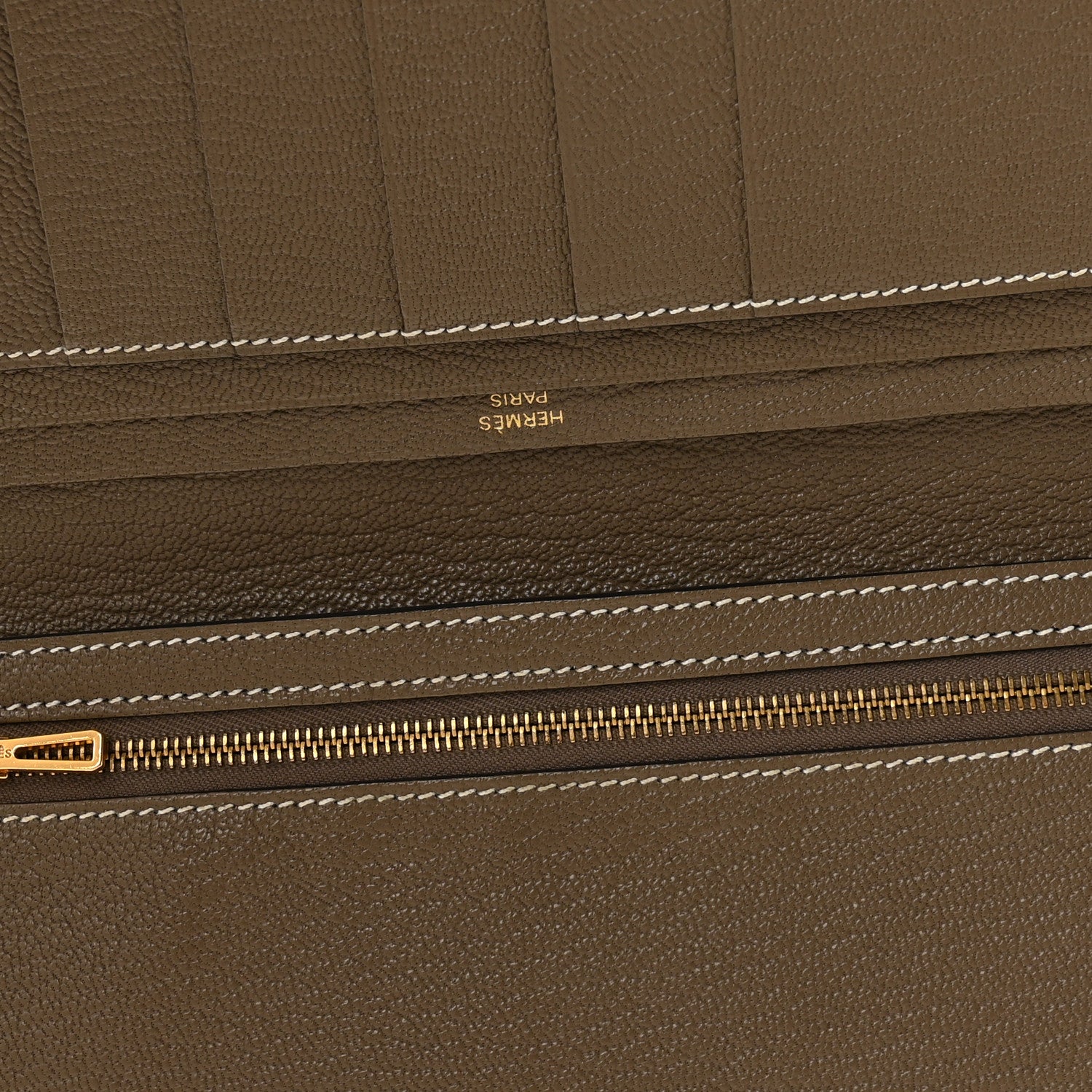 Hermes Chevre Mysore Bearn Gusset Wallet Etoupe 5 of 7