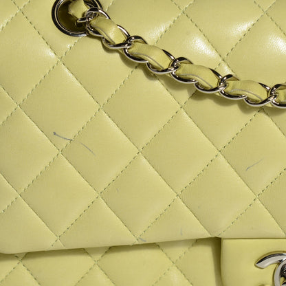 Chanel Lambskin Quilted Medium Double Flap Yellow 10 of 10