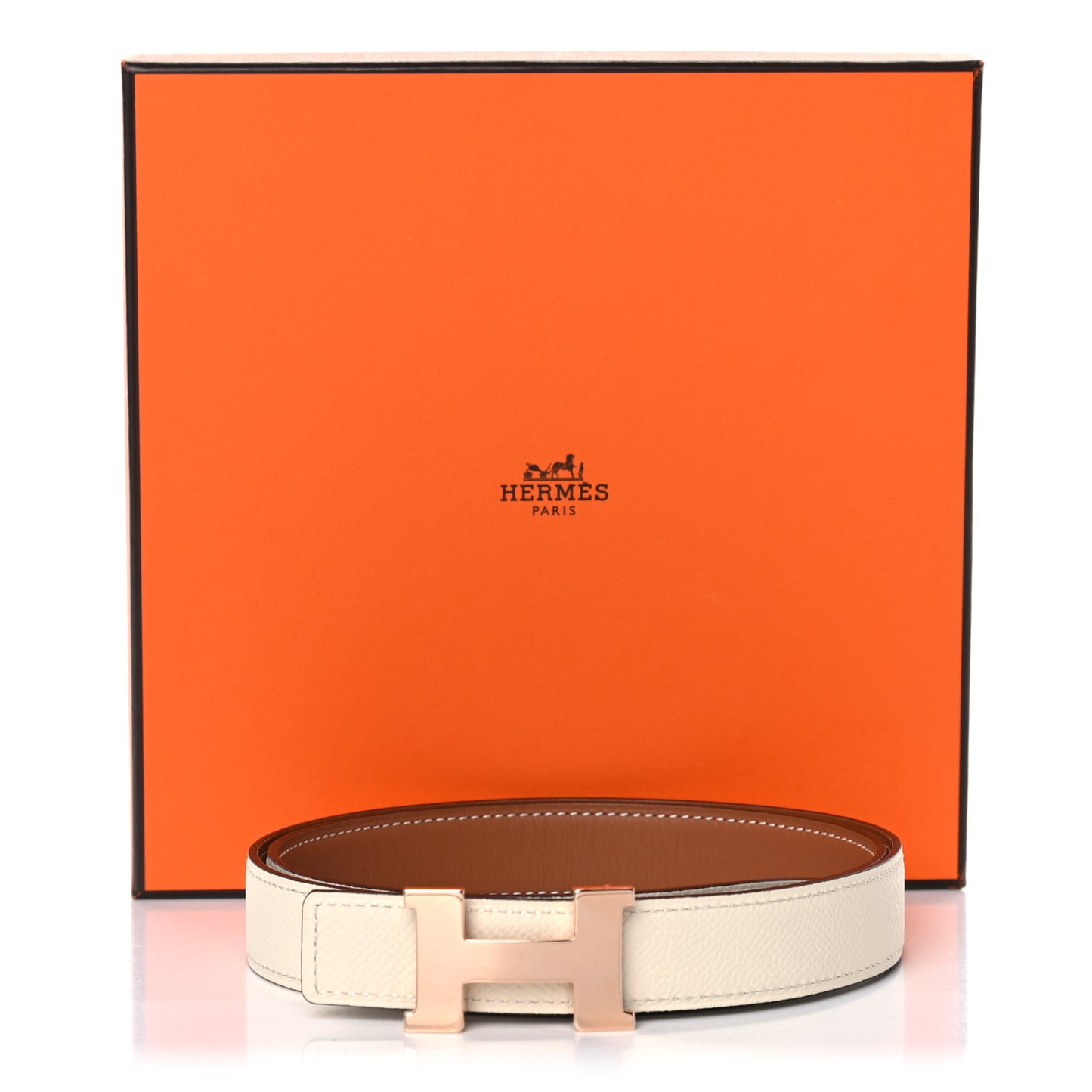 Swift Epsom 32mm Constance H Belt 85 Gold Craie