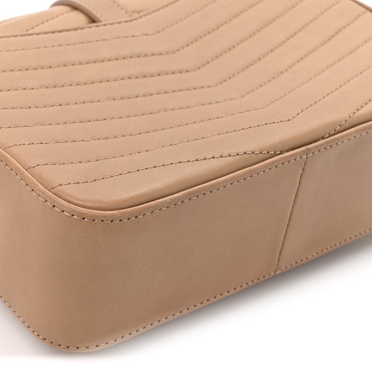 Saint Laurent Lambskin Matelasse Chevron Monogram Small Sulpice Bag Sable Beige 15 of 16