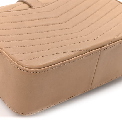 Saint Laurent Lambskin Matelasse Chevron Monogram Small Sulpice Bag Sable Beige 15 of 16