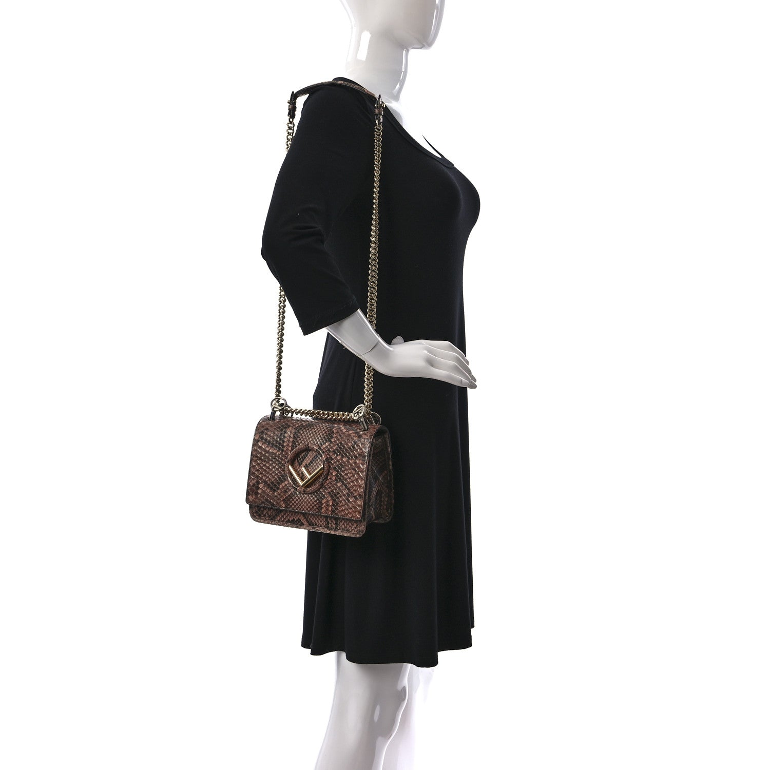 Fendi Snakeskin F is Fendi Small Kan I Shoulder Bag Macaron 2 of 9