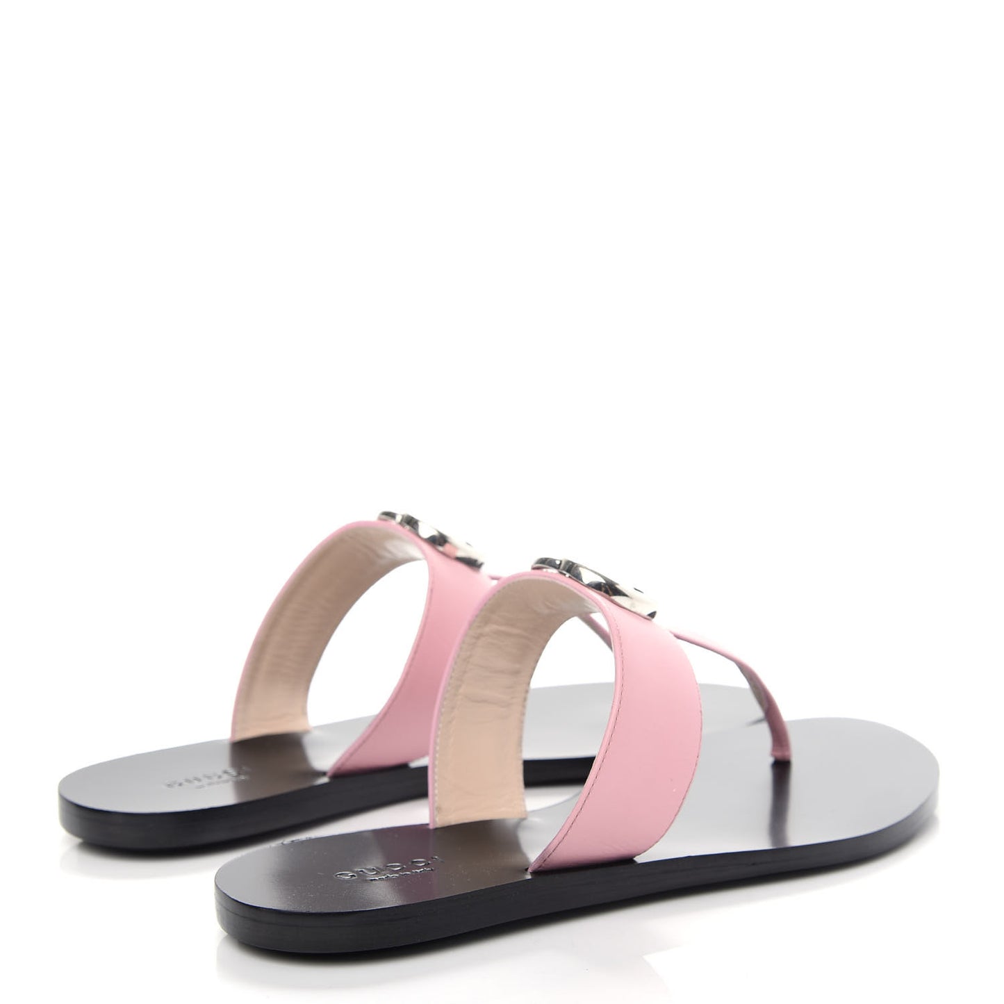 Calfskin GG Marmont Thong Sandals 37 Wild Rose
