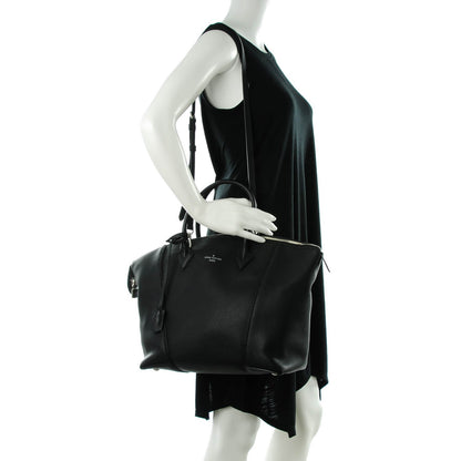 Louis Vuitton Veau Cachemire Soft Lockit MM Black 2 of 7