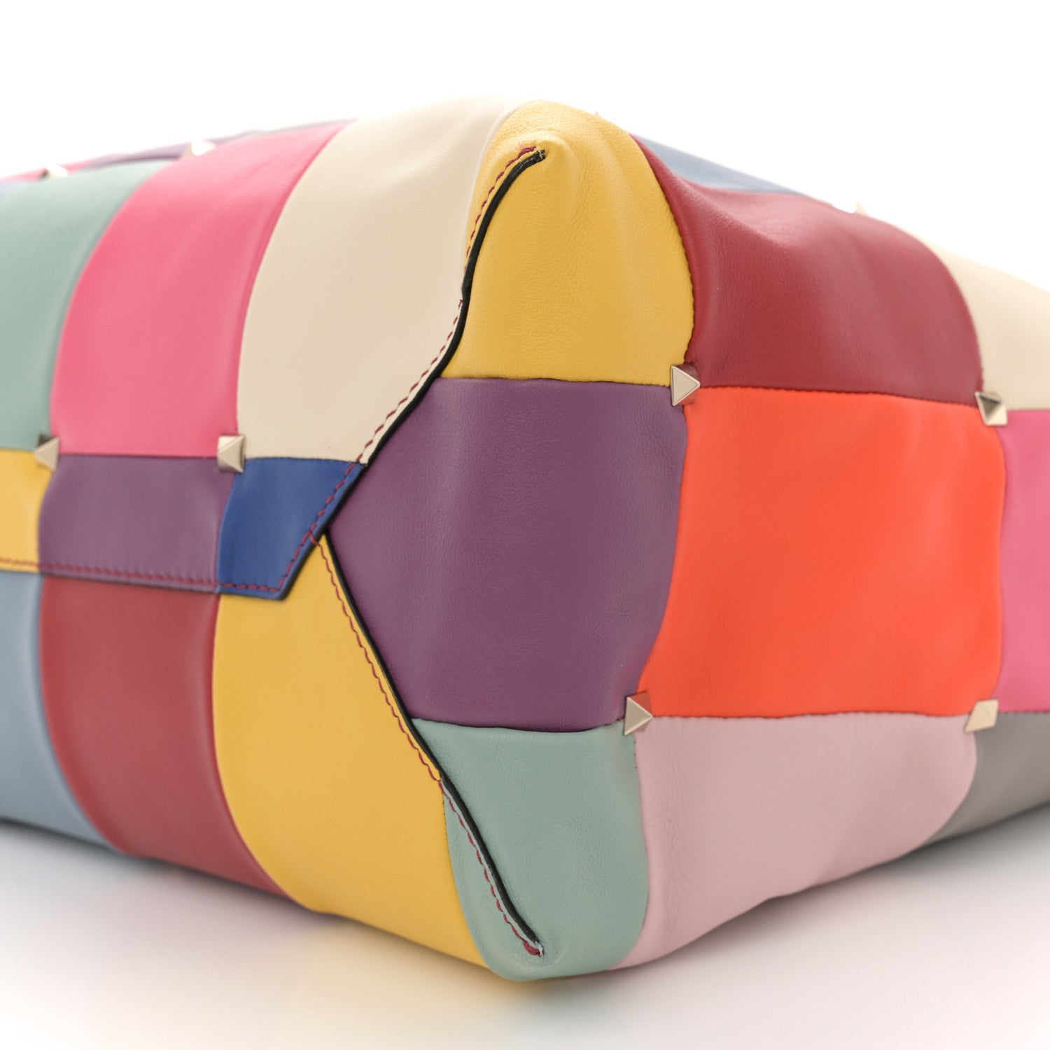Valentino Garavani Calfskin Puzzlestud Patchwork Large Tote Multicolor 10 of 12