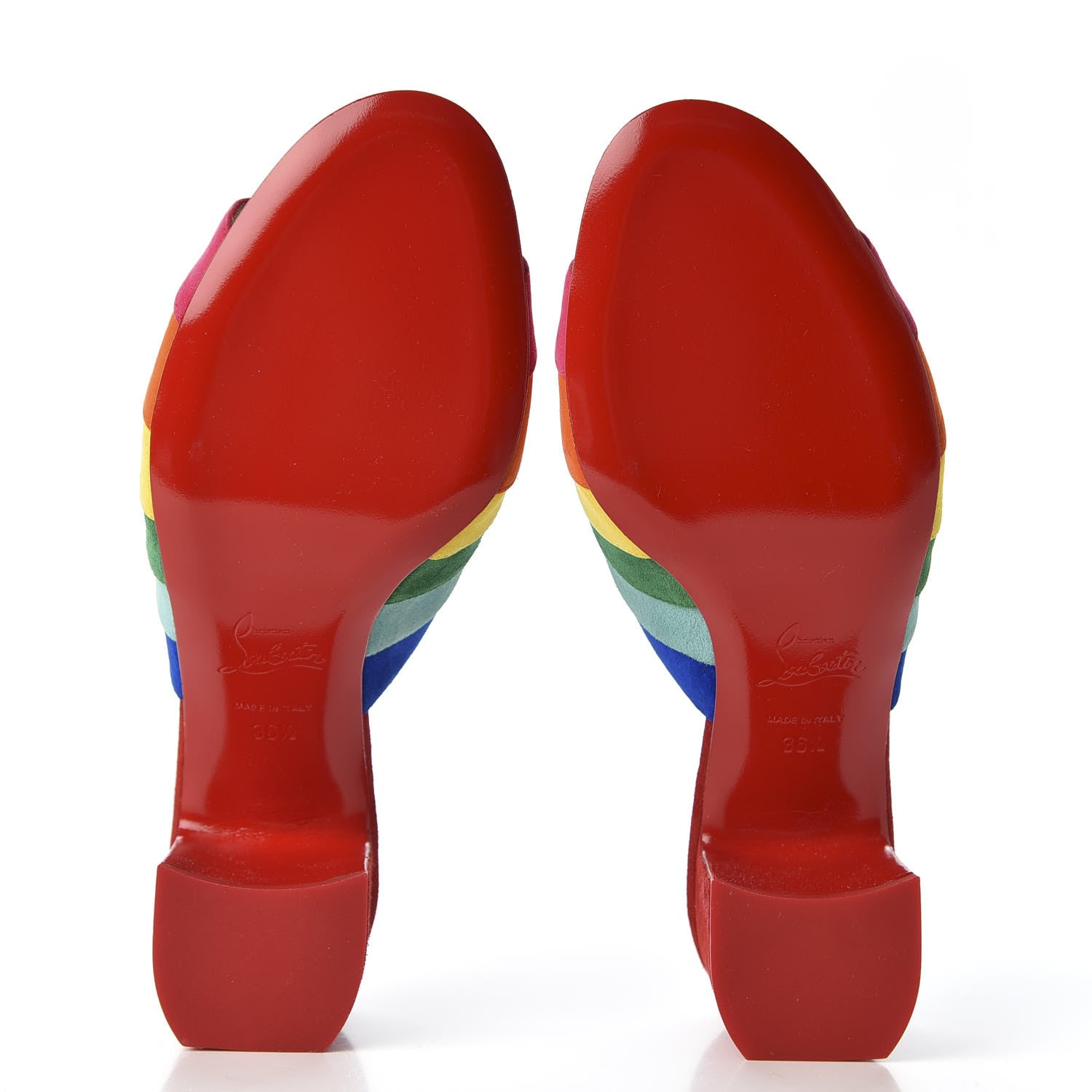 Christian Louboutin Veau Velours Rainbow Degradouce 55 Slide Sandals 36.5 Multicolor 5 of 8
