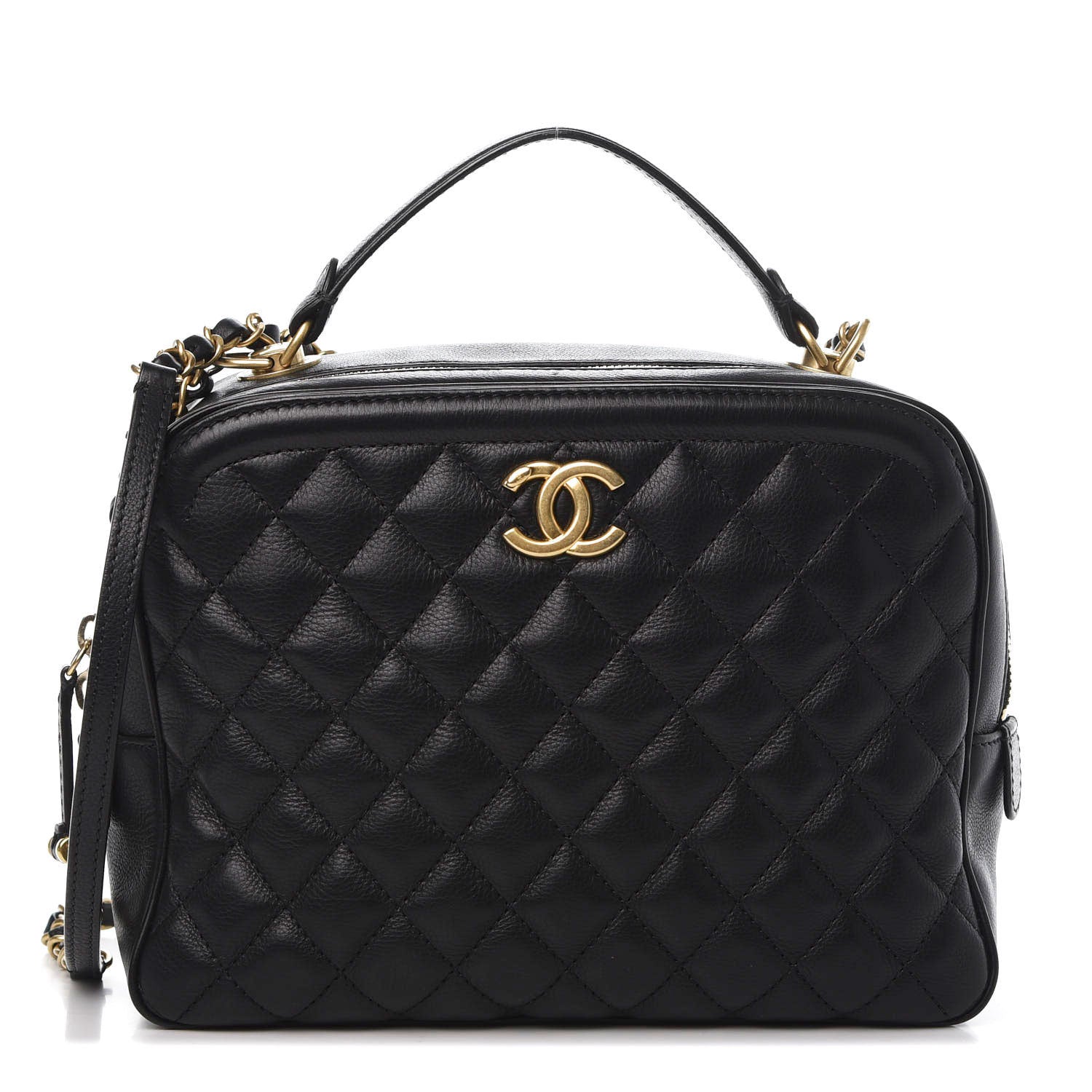 Chanel Calfskin Quilted CC Medium Vanity Case Black 1 of 11