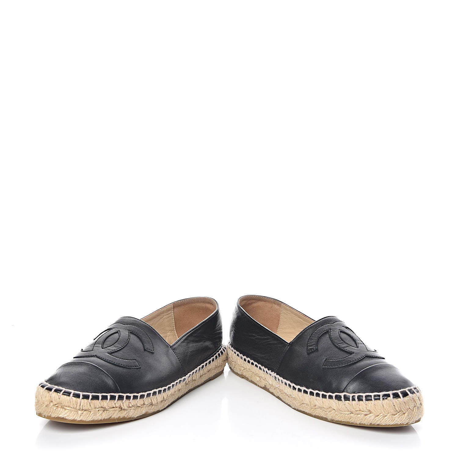 Chanel Lambskin CC Espadrilles 37 Black 5 of 12