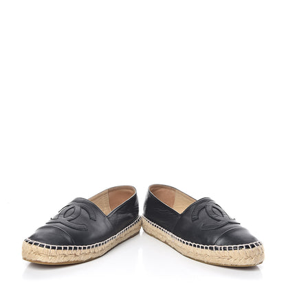 Chanel Lambskin CC Espadrilles 37 Black 5 of 12