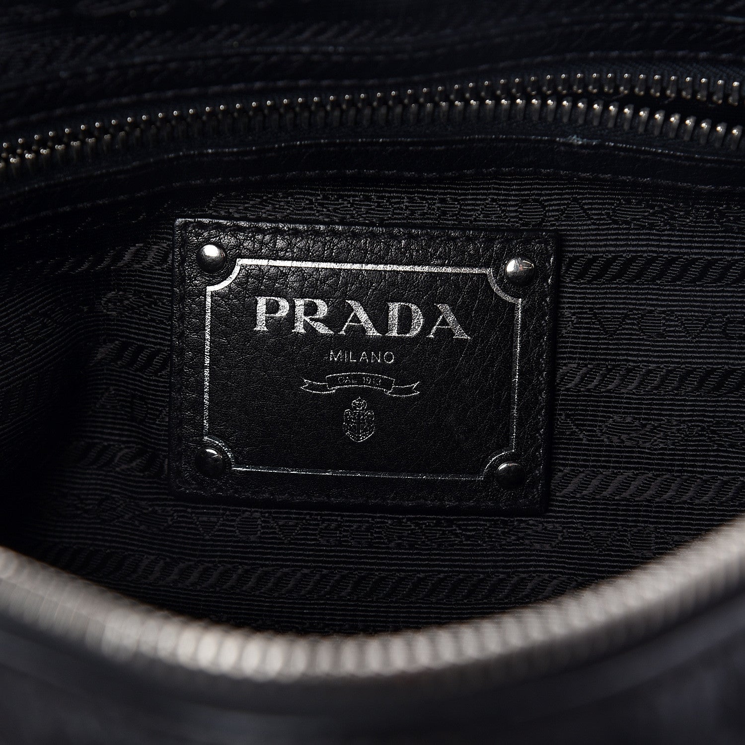 Prada Vitello Daino Shopping Satchel Black 5 of 9