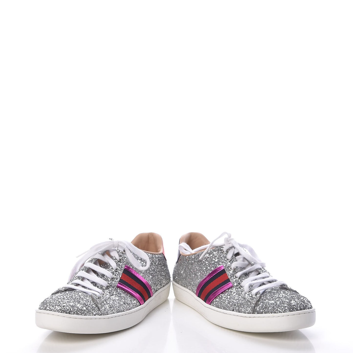 Glitter Web Womens Ace Sneakers 38.5 Silver