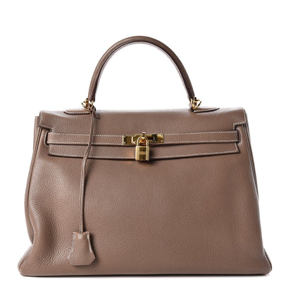 Hermes Taurillon Clemence Kelly Retourne 35 Etoupe 1 of 22