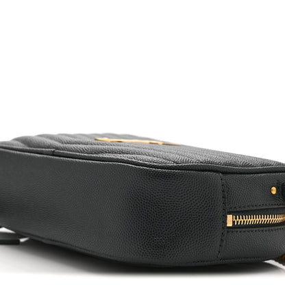 Saint Laurent Grain De Poudre Matelasse Monogram Mini Lou Camera Bag Dark Smog 10 of 11