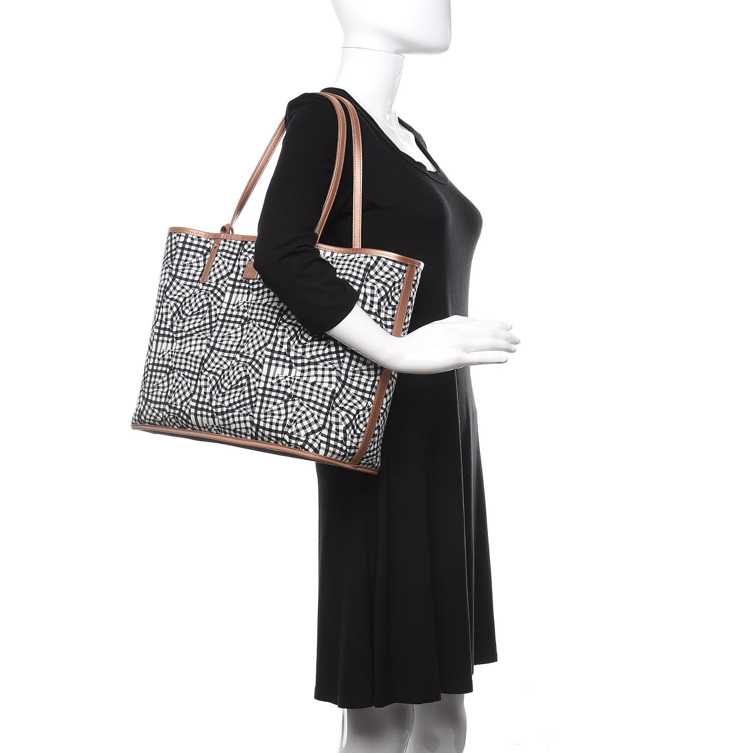 MCM Metallic Visetos Medium Anya Shopper Tote Champagne Gold 2 of 16